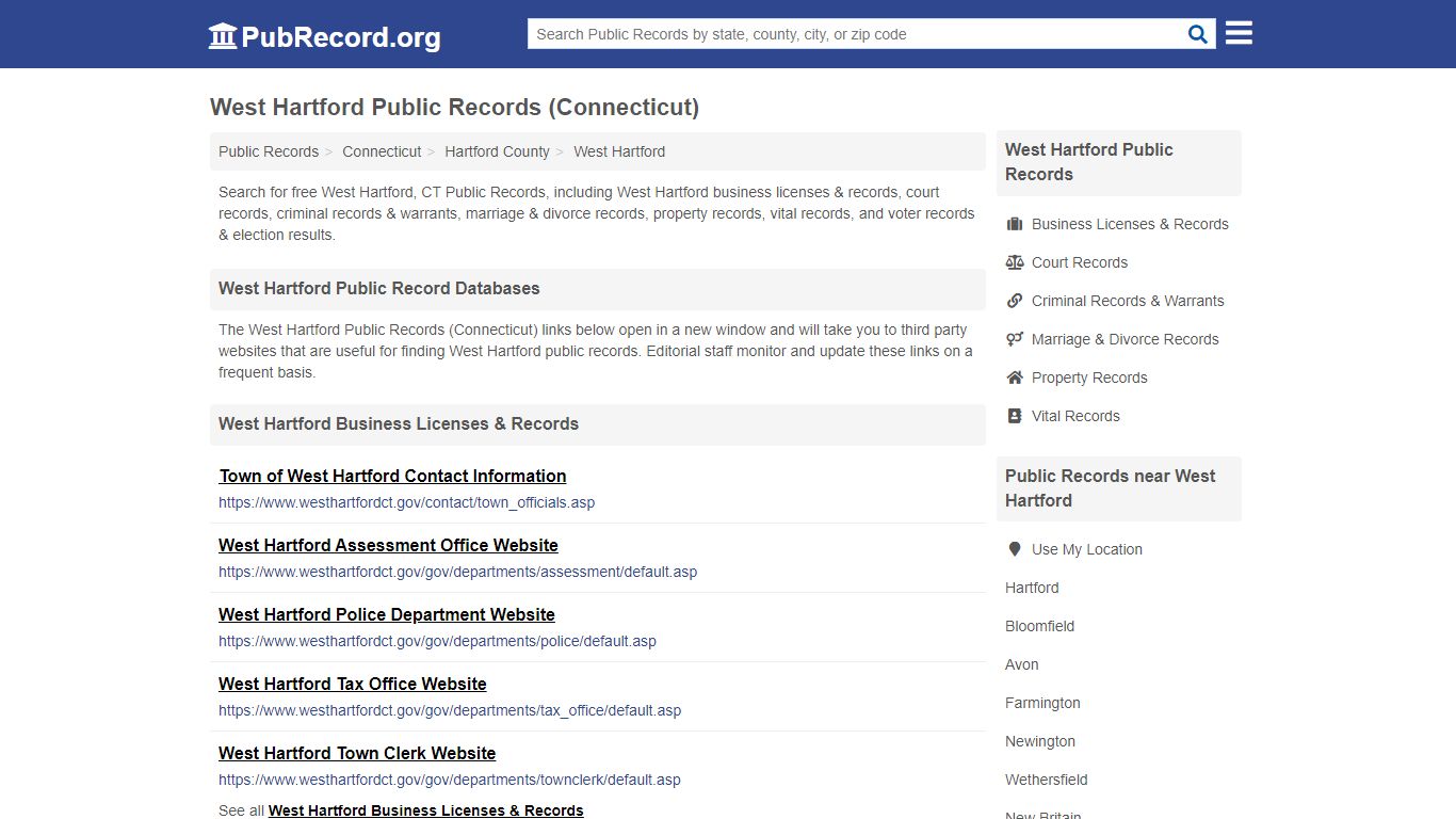Free West Hartford Public Records (Connecticut Public Records)