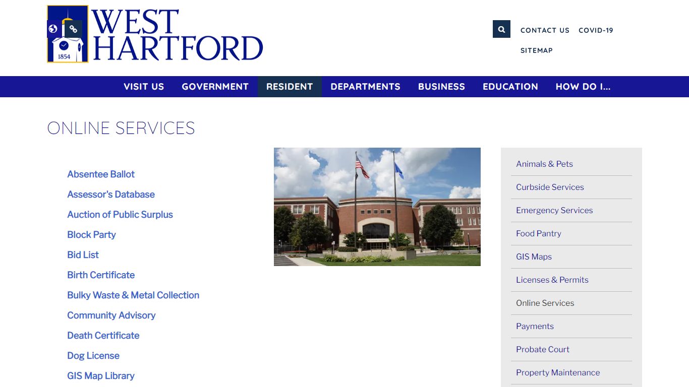 Online Services - Town of West Hartford